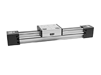 Rodless toothed belt cylinders with roller guide