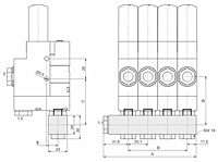 Accessories for Vacuum Ejectors RHV-141, H-143 - Dimensions