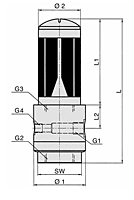 Series HV, HF High Vacuum Ejectors - Dimension