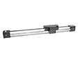 Rodless toothed belt cylinders with ball guide