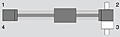 Brake at 3 with shaft for synchronization at 2 and 3