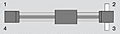 Shaft for synchronization on two side conection at 2,3